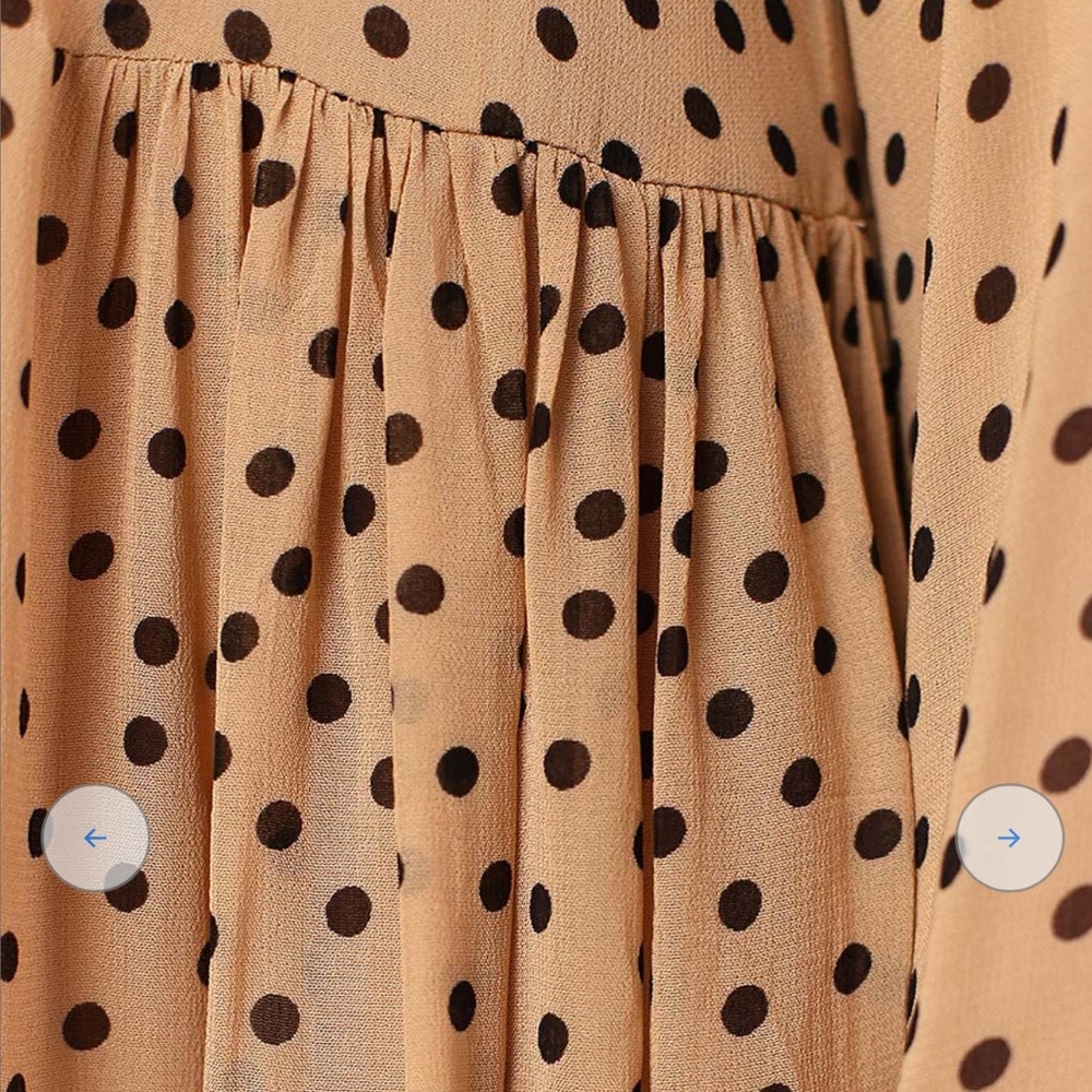 New GANNI Georgette Crepe Polka Dot Dress - Picture 4 of 16